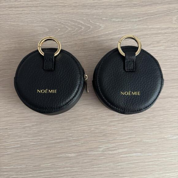 Pair of Noemie Brentwood Leather Accessory Cases (Jewelry Pouches) Black - Picture 5 of 5